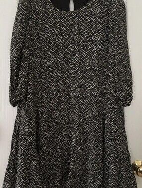 Zara Black and White Polka Dot Tiered Dress